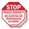 Signmission Stop Private Property No Hunting or, 10 inch X 10 inch, Aluminum Metal Signs, 2PK OC-A-2PACK-10-207 - alternate 1