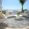 Homeroots 8' Gray Beige And Charcoal Round Oriental Washable Indoor Outdoor Area Rug 587442 - alternate 6