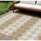 Homeroots 10' X 14' Gold Copper And Ivory Geometric Washable Indoor Outdoor Area Rug 597901 - alternate 1