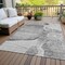 Homeroots 5' X 8' Gray Silver And Charcoal Floral Washable Indoor Outdoor Area Rug 582249 - alternate 5