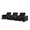 Homeroots 136" Black Top Grain Leather Reclining USB Sofa And Storage 720313 - alternate 1
