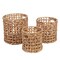 Happimess Lasuna Coastal Bohemian Water Hyacinth Handwoven Checker Weave Nesting Baskets w/Handles, Natural,  BSK2033A-3SET - alternate 1