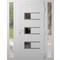 Vdomdoors Front Exterior Prehung Metal-Plastic Door, Manux 8933 White Silk, 2 Side Sidelite Transoms, Office MANUX8933EXD-WS-W12+36+12xH80-LH - alternate 1