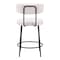 Homeroots Set of Two 25" Ivory and Black Shearling and Steel Low Back Counter Height Bar Chairs 555722 - alternate 7
