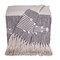 Homeroots 50" X 60" Gray Woven Cotton Striped Throw Blanket with Tassels and Embroidery 548935 - alternate 1