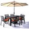 Leisuremod Chelsea Aluminum Outdoor Dining Table With 8 Chairs and Cushions, Cherry CC20-T63BL-CHR6 - alternate 7