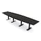 Skutchi Designs 14ft Conference Table With Power Unit | 14 Person Modular Boat Meeting Table | Harmony Series HAR-BOT-48X168-T.BK-U999ST19-EBLK - alternate 1