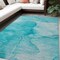 Homeroots 5' X 8' Teal Abstract Washable Non Skid Indoor Outdoor Area Rug 559779 - alternate 1