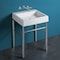 Whitehaus Collection Britannia Rectangular Sink Console with Front towel Bar and No Hole Drill B-U60-DUCG1-A06 - alternate 3