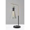 Homeroots 24" Black and Gold Metal Desk Lamp With Light Gray Cone Shade 524629 - alternate 4