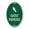 Signmission Event Parking Up Left Arrow Symbol, 12 Inch X 18 Inch Architectural Oval, Heavy Gauge Aluminum A-OV-G-1218-24082 - alternate 1