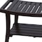 Homeroots 30" Dark Brown Teak Rectangular Shower Bench With Shelf 376670 - alternate 6