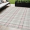 Homeroots 5' X 8' Pink And Gray Plaid Washable Indoor Outdoor Area Rug 601351 - alternate 1