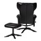 Baxton Studio Elwood Modern Black Faux Leather 2-Piece Lounge Chair and Footrest Set 251-14141-ZORO - alternate 8