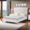 Homeroots Cream Solid Wood Queen Tufted Upholstered Linen Bed with Nailhead Trim 544884 - alternate 7