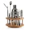 Picnic Time Family Of Brands Lazy Susan Bar Tool Set Bamboo & Stainless Steel, Bamboo with Silver Accents 673-01-505-000-0 - alternate 1