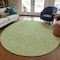 Homeroots 8' Green Black And Ivory Round Geometric Washable Indoor Outdoor Area Rug 596730 - alternate 6