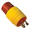 Ericson Watertight Locking Plug, L7-15P, 15 A, 277V AC, Single Phase, 2 Pole, Screw Terminals, Yellow 1524-PW6P-AM - alternate 1