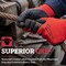 Bison Life Latex Crinkle Coated Work Gloves, Ultra Stretch Grip Gloves for Utility, Red/Black, 120 Pairs, 120PK BLZ-ESRG-18R-A - alternate 7