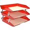 Acrimet Facility 3 Tier Letter Tray Side Load Letter Size Desktop File Organizer Plastic Clear Red 255.7 - alternate 4