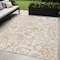 Homeroots 5' X 8' Coral Ivory And Peach Paisley Washable Indoor Outdoor Area Rug 588643 - alternate 1