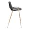 Homeroots Set of Two 26" Black And Gold Faux Leather And Steel Low Back Counter Height Bar Chairs 555658 - alternate 7