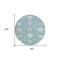 Homeroots 8' Teal Blue Gray And Ivory Round Damask Washable Indoor Outdoor Area Rug 599456 - alternate 6