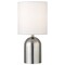 Homeroots 13" Silver Metal Cylinder Table Lamp With White Drum Shade 546118 - alternate 1