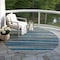 Homeroots 8' Denim Blue And Gray Round Striped Washable Indoor Outdoor Area Rug 597321 - alternate 4