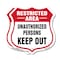 Signmission Restricted Area Shield Sign Unauthorized, 12 inch X 12 inch, Aluminum Metal Sign, 2PK SHI-A-2PACK-12-457 - alternate 1
