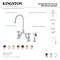 Kingston Brass Bridge Kitchen Faucet with Brass Sprayer, Antique Brass KS7793AXBS - alternate 6