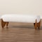 Baxton Studio Vinicio Mid-Century Modern Cream Boucle Accent Bench 254-14001-ZORO - alternate 6