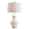 Jonathan Y Abbas 29" Geometric Ceramic/Metal LED Table Lamp, White/Gold Leaf JYL4013A - alternate 7