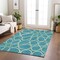 Homeroots 5' X 8' Teal Blue Ivory And Green Abstract Washable Indoor Outdoor Area Rug 600571 - alternate 7