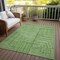 Homeroots 10' X 14' Green And Ivory Geometric Washable Indoor Outdoor Area Rug 600821 - alternate 6