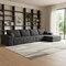Homeroots 135" Black Corduroy Modular Compression Foam Sofa With Toss Pillows 712968 - alternate 4