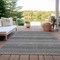 Homeroots 10' X 14' Gray And Silver Striped Washable Indoor Outdoor Area Rug 610599 - alternate 7