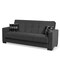 Homeroots 87" Dark Gray Chenille Convertible Futon Sleeper Sofa And Toss Pillows With Storage 607092 - alternate 6