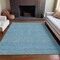 Homeroots 9' X 12' Aqua And Teal Blue Striped Washable Indoor Outdoor Area Rug 615648 - alternate 8