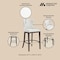 Manhattan Comfort Blair Barstool in White, 3PK 3-BS023-WH - alternate 4