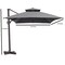 Homeroots 113in Dark Gray Polyester Rectangular Tilt Cantilever Patio Umbrella With Stand 485639 - alternate 3