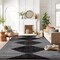 World Rug Gallery Geometric Stripe Area Rug 7 ft 10 in x 10 ft Black WR150BLACK8X10 - alternate 7