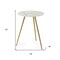 Homeroots 18" White and Gold Stone and Metal Tray Table 605373 - alternate 5