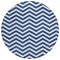 Homeroots 8' Navy Blue And Ivory Round Chevron Washable Indoor Outdoor Area Rug 595327 - alternate 6