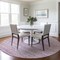 Homeroots 8' Mauve Round Striped Washable Indoor Outdoor Area Rug 607958 - alternate 6