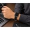 Elegani Rubber Band Compatible with Apple Watch 45mm, Black, Silver, Black, Yellow Gold, Rose Gold Buckle TPSIVRB-BLKBLK-45 - alternate 2