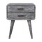 Homeroots 22" Gray Solid Wood Distressed Two Drawer Nightstand 651604 - alternate 8