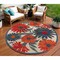 Homeroots 8' Ivory Orange And Blue Round Floral Indoor Outdoor Area Rug 548070 - alternate 6
