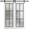 Sartodoors Sturdy Double Barn Door with Frosted Glass Planum 2122 White 84x96 (2* 42x96) Solid Core PLANUM2122DB-WS-84 x 96 (2* 42x96) - alternate 1