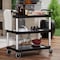 Amgood 42inx20in Utility/Bussing Cart, Three Shelves. Heavy-Duty Polypropylene, Black Shelves, Grey Posts AMG CART-PUC-4220-Z - alternate 6